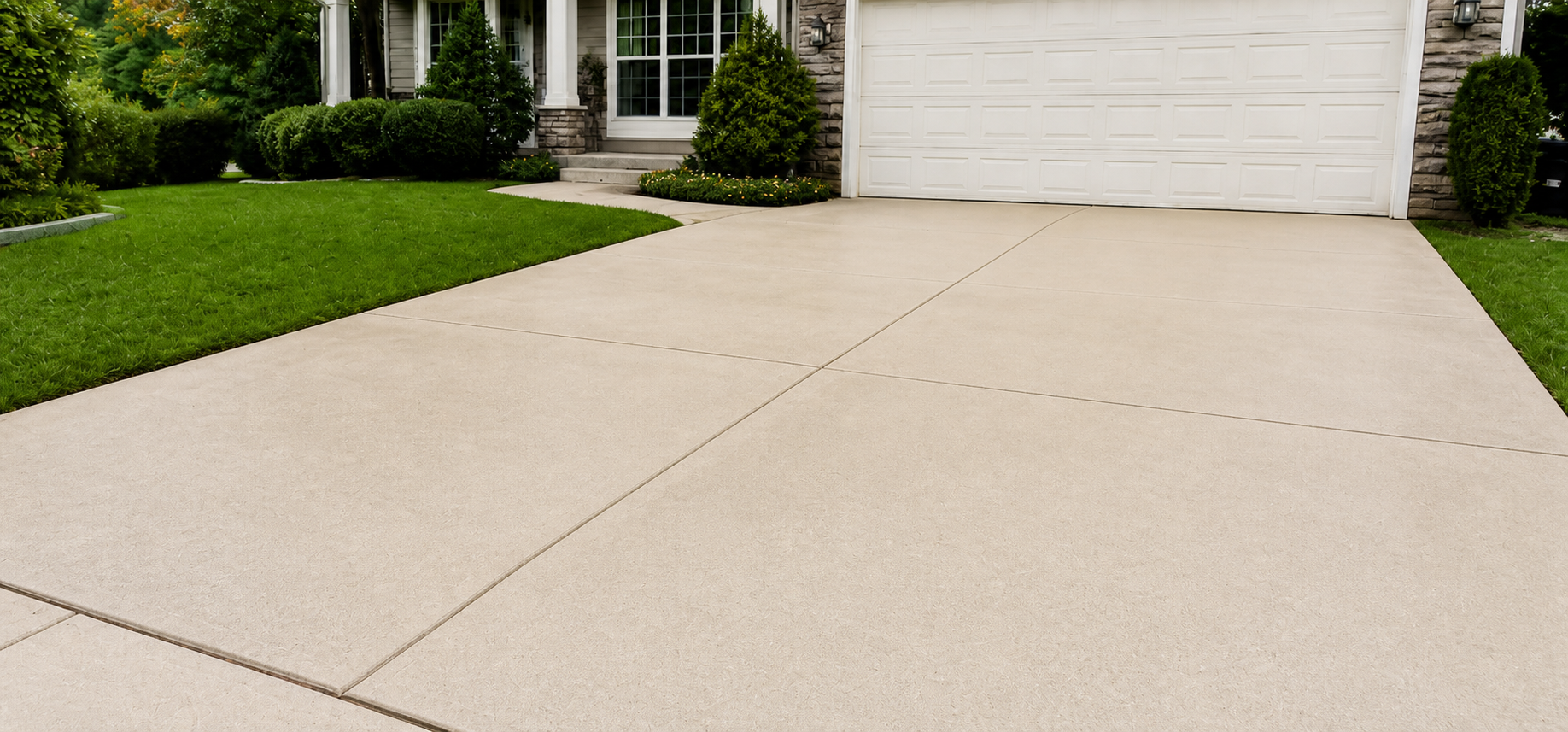 After — clean pressure-washed driveway