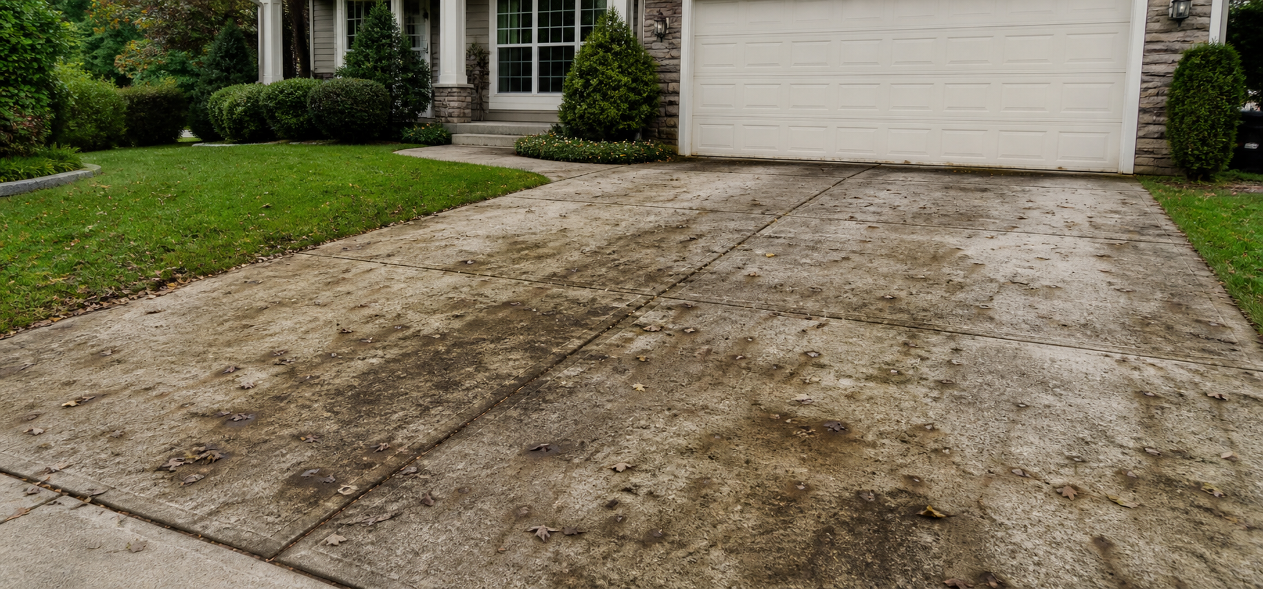 Before — dirty driveway